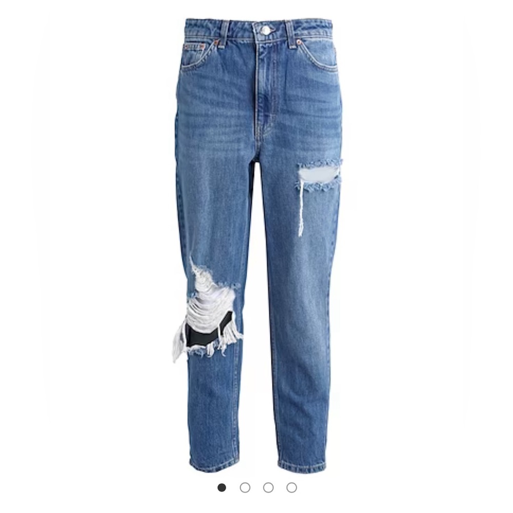 Topshop Distressed Ankle Mom Jeans